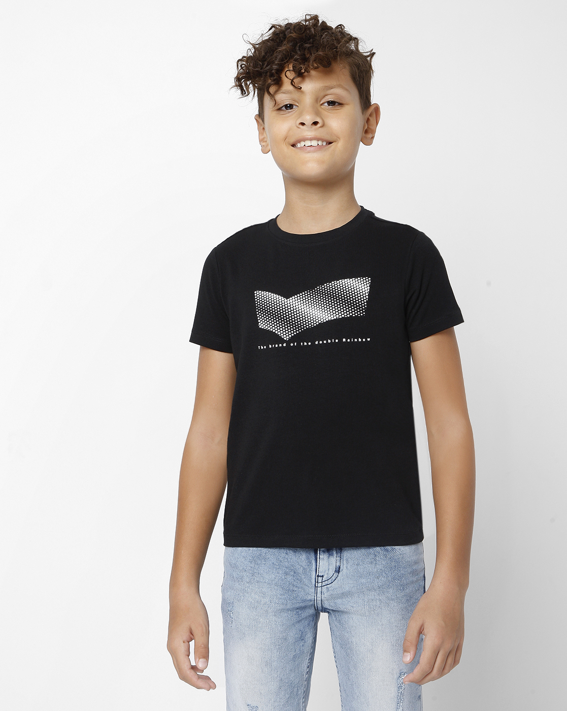 GAS KIDS Boys Printed Black T-Shirt